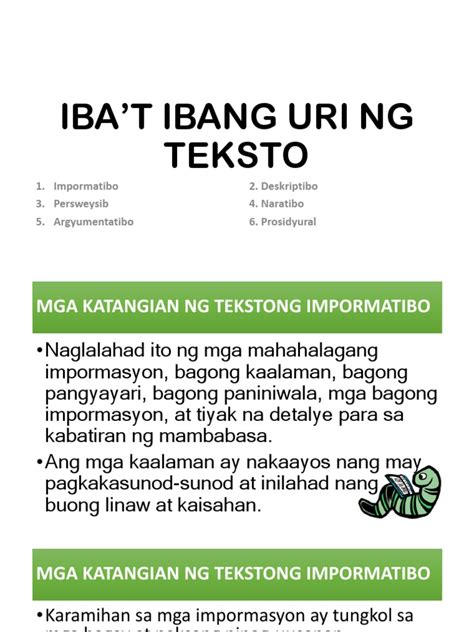 uri ng teksto.